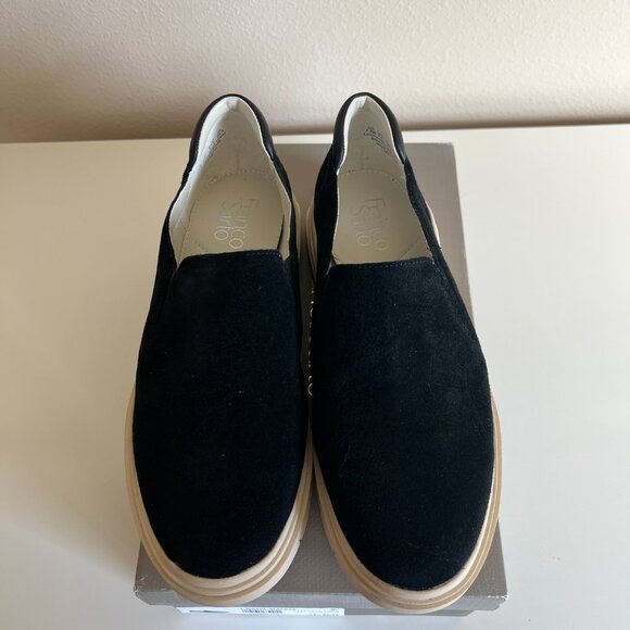 Franco Sarto L-Mayve Slip On Black Suede Loafers Leather 7.5 Wide - Picture 5 of 5